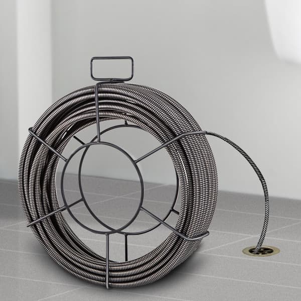Afløbsrensekabel 30 m x 10 mm med fast kerne. Effektiv kloakrensning og afløbsrør til stopning og rengøring af kloakker.