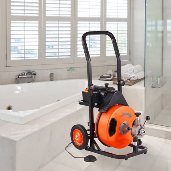 Avloppsrengöringsmaskin Elektrisk avloppsskruv 75 FT x 3/8 Tum med automatisk matning