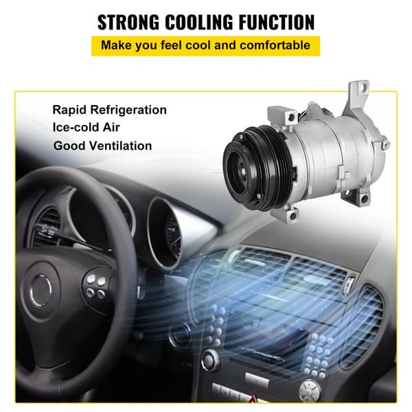 AC-kompressori 78363, etu-ilmastointikompressori 2000-2014 Cadillac, Chevy, GMC, Hummer 4.8L-8.1L.