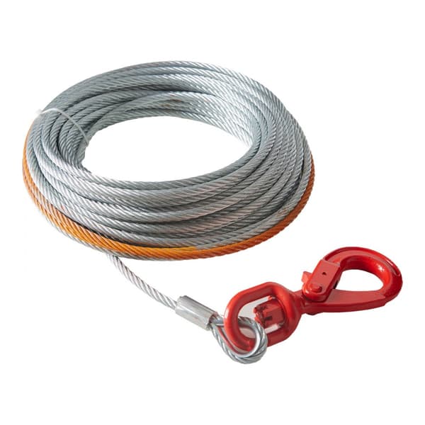 Sinkitty teräksinen vinssikaapeli 3/8" x 100' (15 200 lbs) kestävyys, kääntyvä koukku, raskas käyttö, maastoautot.