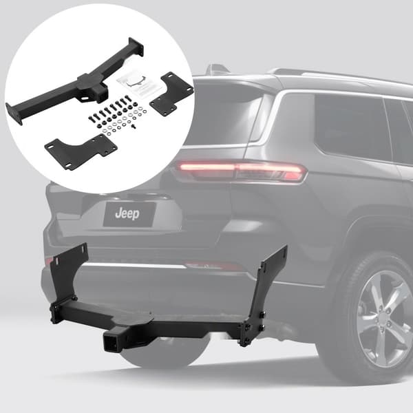 Luokka 3 vetokoukku, 2" vastaanotin, Q455B teräsrunko, yhteensopiva 2011-2023 Jeep Grand Cherokee, monikäyttöinen musta.