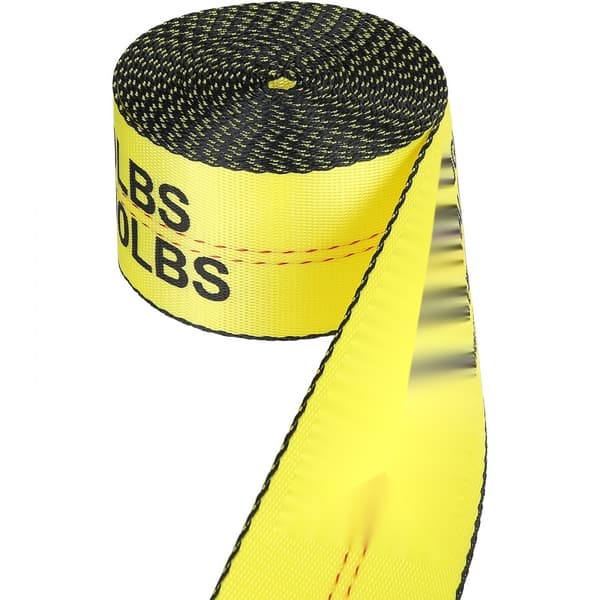 Vinssihihnat 4"x30', 6000 lbs kantavuus, litteä koukku, lastinhallinta perävaunuille, keltainen (10 kpl)