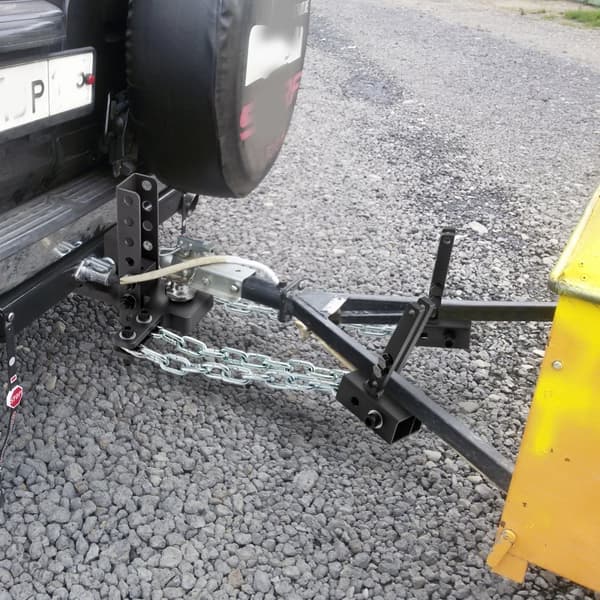 Vægtfordelingstræk til trailere, 1000 lb kapacitet, stabiliserer med svingkontrol, 2" kugle, 4" justerbart drop/rise, inkluderer kæder