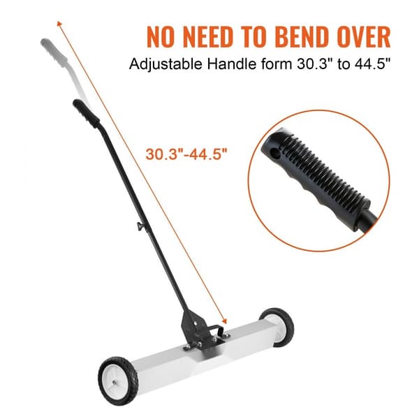 55 lbs:n pyörivä magneettinen lakaisukone, 24" teleskooppikahvalla, helppo puhdistus autotallissa ja pihalla.