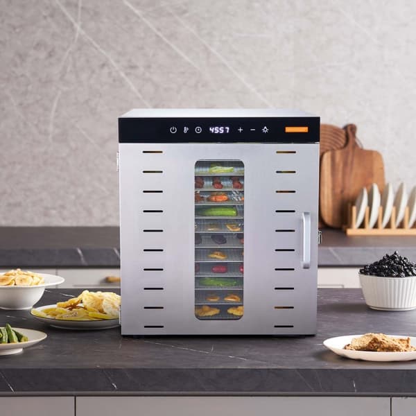 10 brickor mattorkarmaskin rostfritt stål 1000W för jerky och frukttorkning.