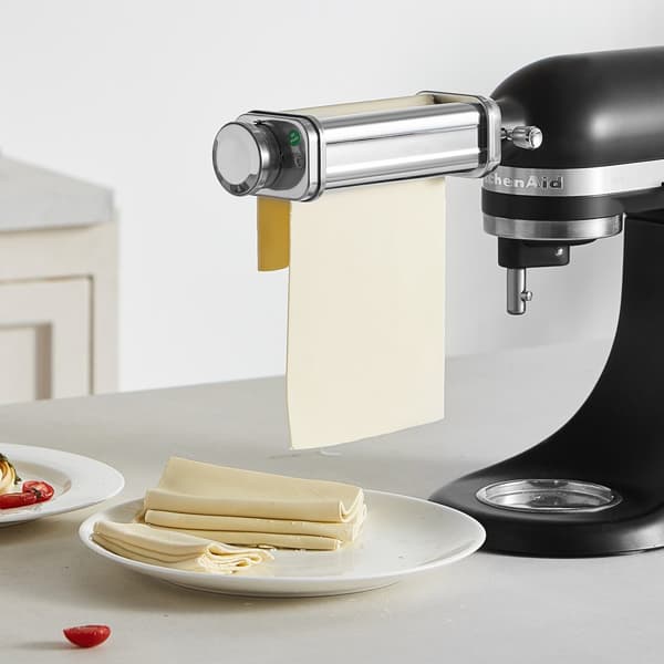 Pastatillbehör för KitchenAid, rostfritt stål, pastaplåtsrullar, justerbar tjocklek, maskintillbehör till pastamaskin.