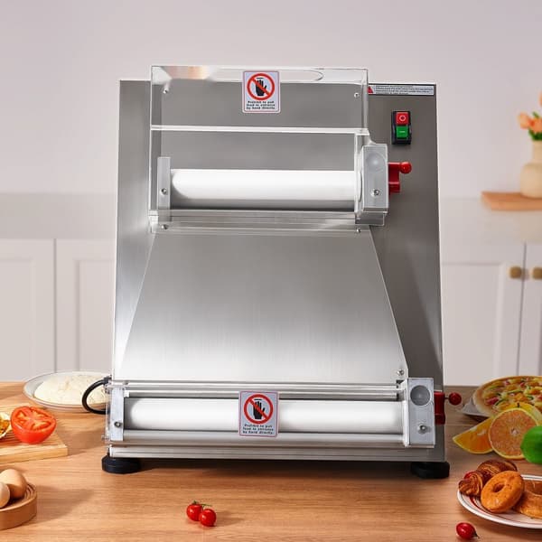 15 tommers automatisk pizzadejrulleark - kommerciel pizzadejpresse til perfekt bagning.