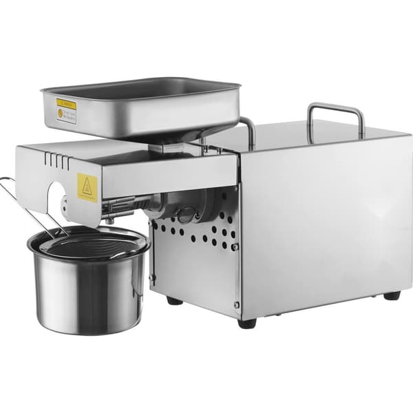 Sähköinen öljypuristin, 850 W, ruostumatonta terästä, säädettävä lämpötila 0-300 ℃, ihanteellinen pähkinöille ja siemenille.