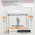 Miniatyrbillede 7 af 7: 10 x 10 FT pop-up pavillon med aftagelige sidevægge og hjul. UV-resistent, vandtæt telt til fest og have, hvid farve.