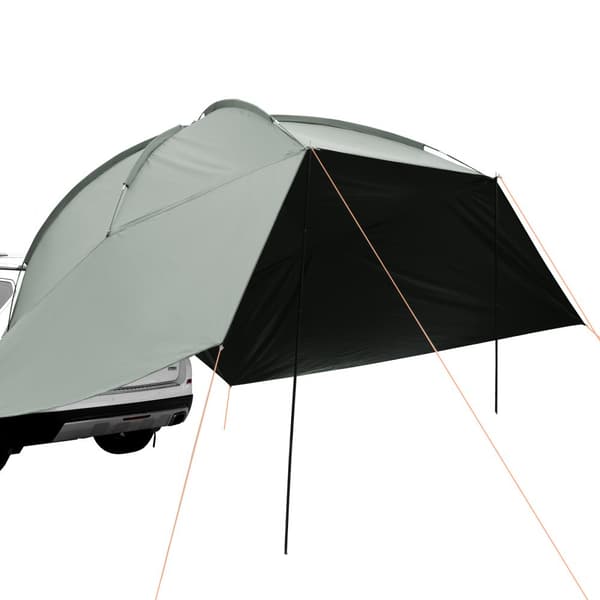 Iso 10' x 7' ajoneuvomarkiisi, UV50+, PU2000mm, pidennetyillä sivukatoksilla, sopii kuorma-autoille ja matkailuautoille.