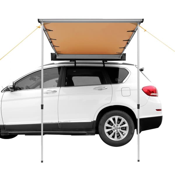 Sideskærm til bil, 6,6' x 8,2', UV50+ kraftig markise med vandtæt taske. Justerbar højde, ideel til lastbiler og campingvogne.