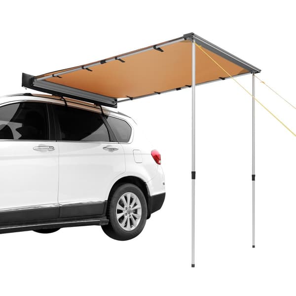 Sideskærm til bil, 6,6' x 8,2', UV50+ kraftig markise med vandtæt taske. Justerbar højde, ideel til lastbiler og campingvogne.