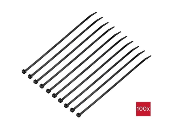 TRU COMPONENTS TC-12523672 Nippuside 250 mm 4,8 mm Musta 100 kpl
