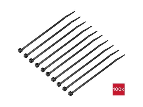 TRU COMPONENTS TC-12533324 Nippuside 150 mm 3,6 mm Musta 100 kpl