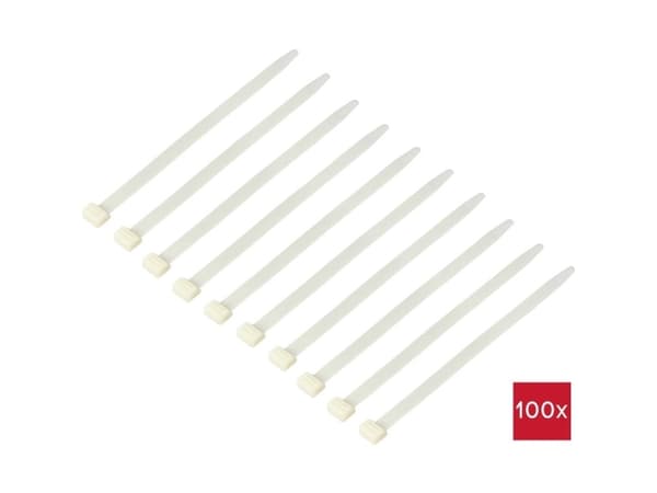 TRU COMPONENTS TC-12533312 Nippuside 280 mm 12,7 mm Luonnonvalkoinen 100 kpl