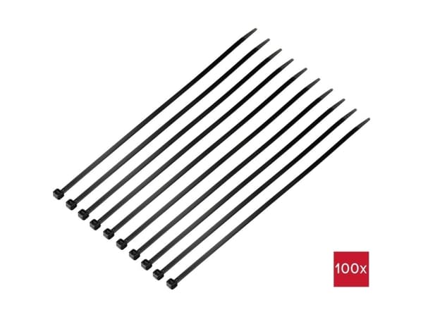 TRU COMPONENTS TC-12523700 Nippuside 300 mm 4,8 mm Musta 100 kpl