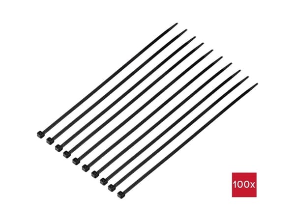 TRU COMPONENTS TC-12523680 Nippuside 300 mm 4,8 mm Musta 100 kpl