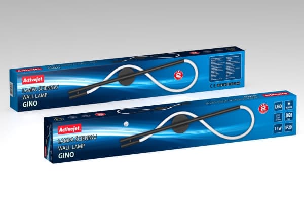 Activejet LED-vegglampe AJE-GINO NW, Popped up, 364 pære(r), 4000 K, IP20, Sort