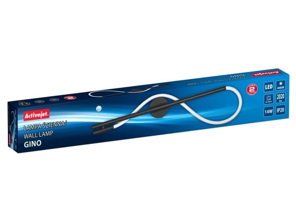 Activejet LED-vegglampe AJE-GINO NW, Popped up, 364 pære(r), 4000 K, IP20, Sort