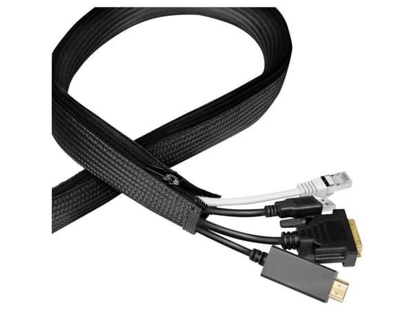 LogiLink kabelrör 0,3 mm m. Reiáverschluss 5 m svart