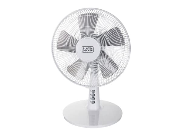 Black & Decker BXEFD40E, Kotitaloustuuletin lavoilla, Valkoinen, Taulukko, 57 dB, 1375 m³/h, Painikkeet