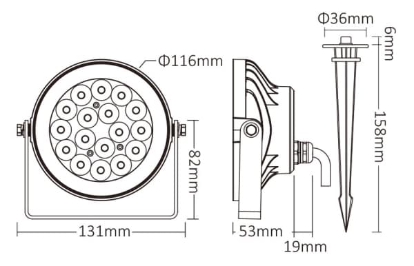 Synergy 21 LED Garten Lampe 9W RGBWW mit Funk und WLAN IP65 Zigbee 30 24 GHz MilightMiboxer