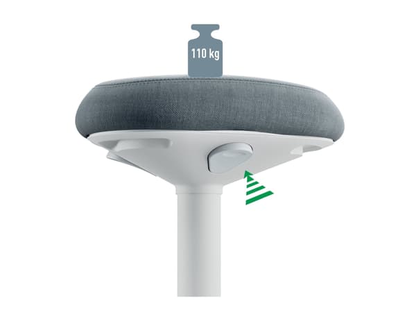 Leitz Ergo Active - Stående skrivebordsstol - ergonomisk - triangulær - roterende - 100 % resirkulert stoff - grå