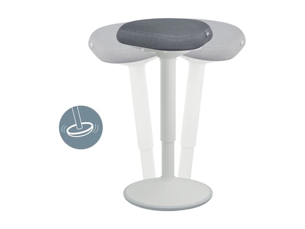 Leitz Ergo Active - Stående skrivebordsstol - ergonomisk - triangulær - roterende - 100 % resirkulert stoff - grå