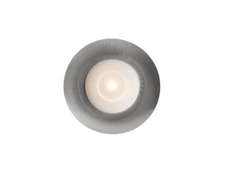 Downlight Thin G2 Brushed Steel 3000K, 225lm, 90° ljusspridning, 2,1W, 700mA, integrerad kopplingsplint, lägsta monteringshöjd 10 mm.