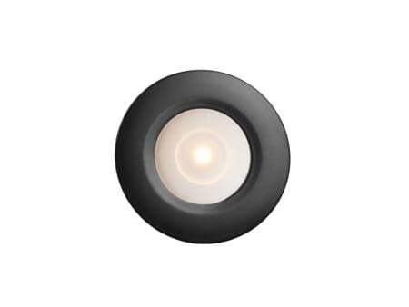 Downlight Thin G2 Sort 2700K, 225lm, 90° spredning, 2,1W, 700mA. Integreret klemrække. Laveste indbygningshøjde 10 mm.