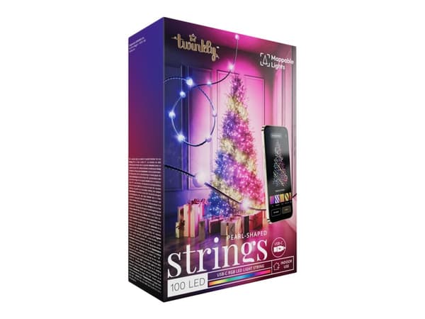 Twinkly Candies - Stringlys - LED x 100 - 7 W - klasse G - 16 millioner farger - 24500 K - pearl - grønn