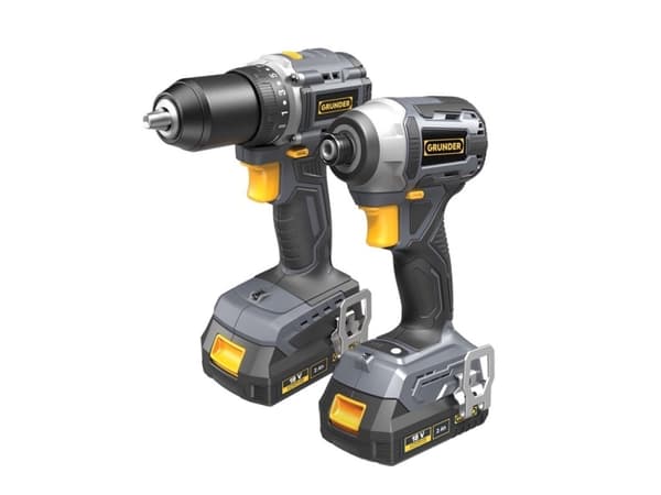 Grunder Tool Set Cd-B0a18 Cw-B1218e 18V Bl 2X2ah
