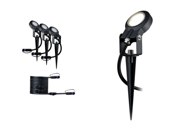 Paulmann Plug & Shine, Markbelysning utomhus, Antracit, Gjuten aluminium, IP67, Trädgård, 6 W