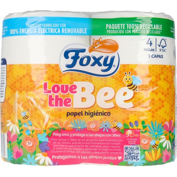 LOVE THE BEE toilet paper 3 ply 4 rolls