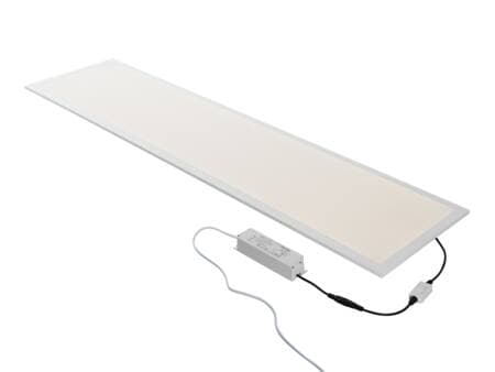 LED-Panel Sky OP 300x1200 DIM, 830/840, 3920lm/4200lm, 120° spredning, 30W. Inkl. fasedæmpbar driver med 2 m ledningssæt