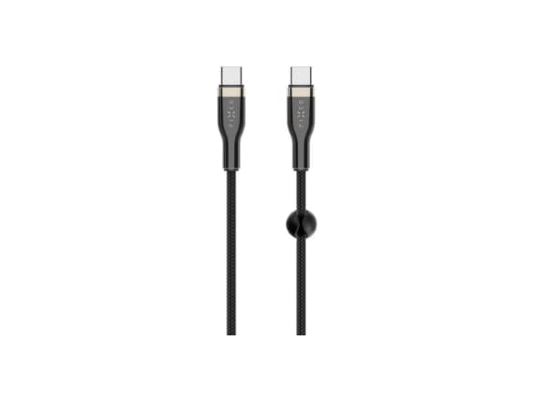 FIXED - USB-kabel - 24 pin USB-C (hane) till 24 pin USB-C (hane) - USB 2.0 - 2 m - USB-strömförsörjning (100W), flätad kabel - svart