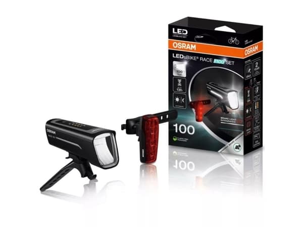 OSRAM RACE 80 SET Cykellys sæt LED (RGB) Batteridrevet Sort