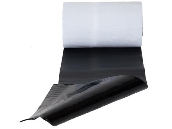 Sabetoflex aluminiumnätplåt med helt självhäftande PIB-baksida, svart, bredd 280 mm, längd 5 mtr.