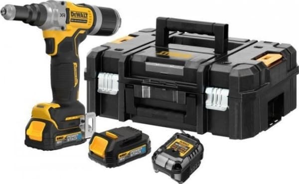Trådløs nagle DeWalt DCF414E2GT-QW; 18 V; 2x1,7 Ah batteri.