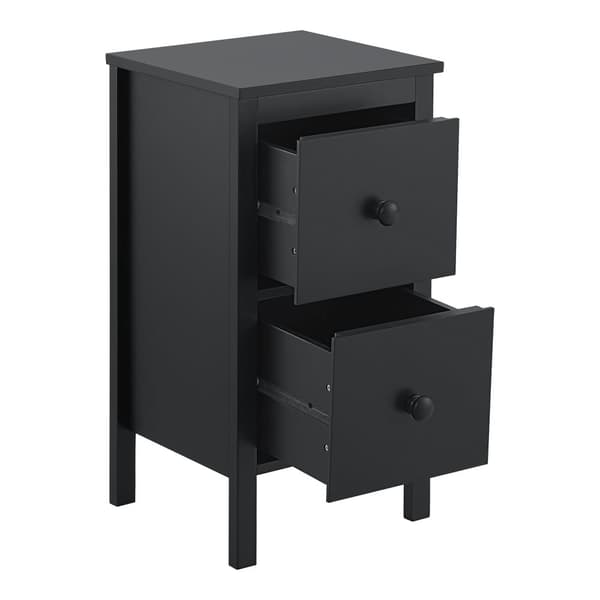 Byrå Urjala set om 2 svart 52x27x25 cm [en.casa]