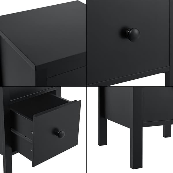 Byrå Urjala set om 2 svart 52x27x25 cm [en.casa]