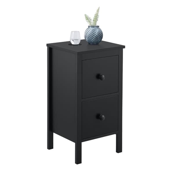 Byrå Urjala set om 2 svart 52x27x25 cm [en.casa]