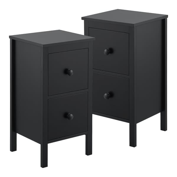 Byrå Urjala set om 2 svart 52x27x25 cm [en.casa]