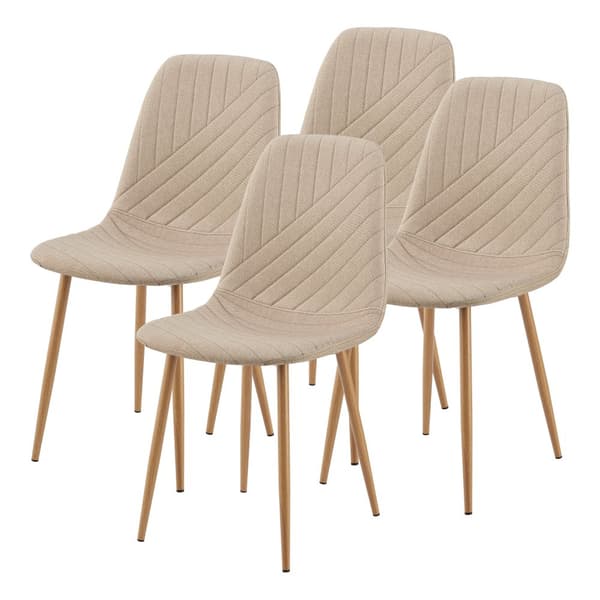 Stol Köfering set om 4 ljusbrun 88x44x55 cm [en.casa]