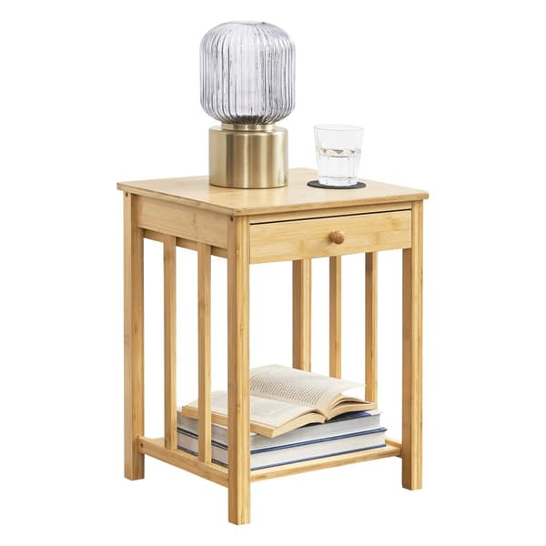 Sängbord Ranua set om 2 bambu 51x40x35 cm [en.casa]