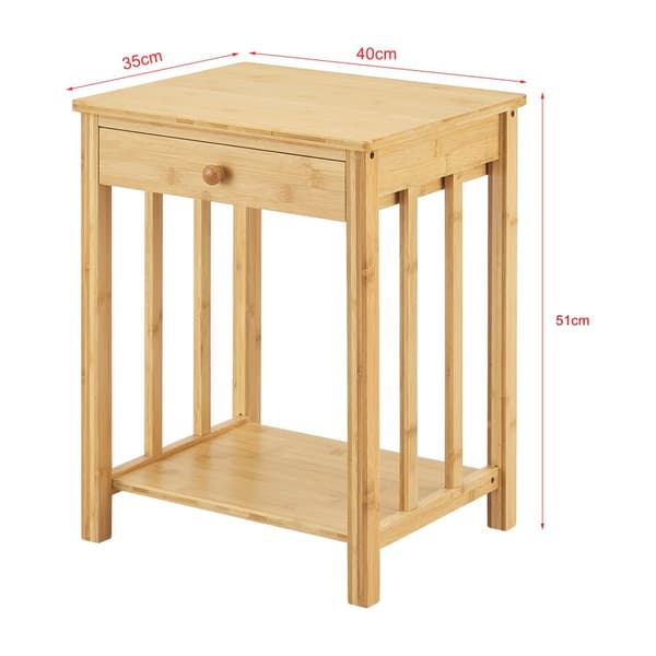 Sängbord Ranua set om 2 bambu 51x40x35 cm [en.casa]