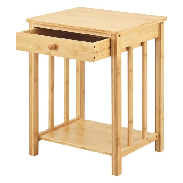 Sängbord Ranua set om 2 bambu 51x40x35 cm [en.casa]
