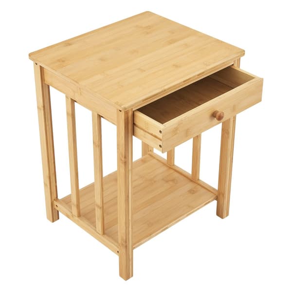 Sängbord Ranua set om 2 bambu 51x40x35 cm [en.casa]