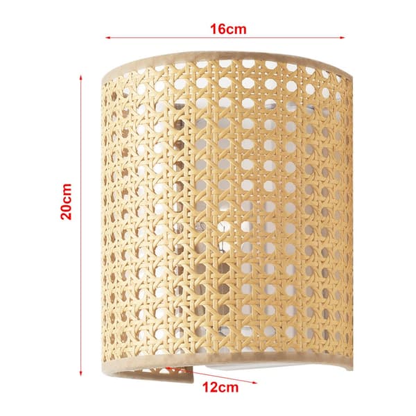 Vägglampa Ascot set om 2 metall rottingkänsla vit 20x16x12 cm [lux.pro]