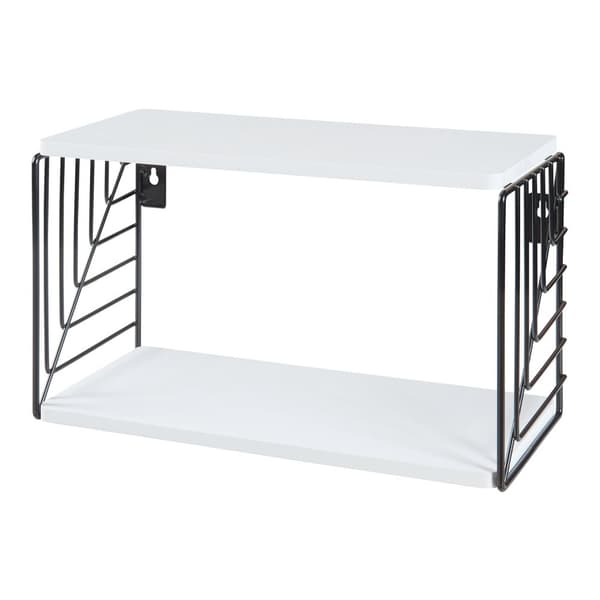 Vägghylla Moss 39x18x23 cm metall [en.casa]